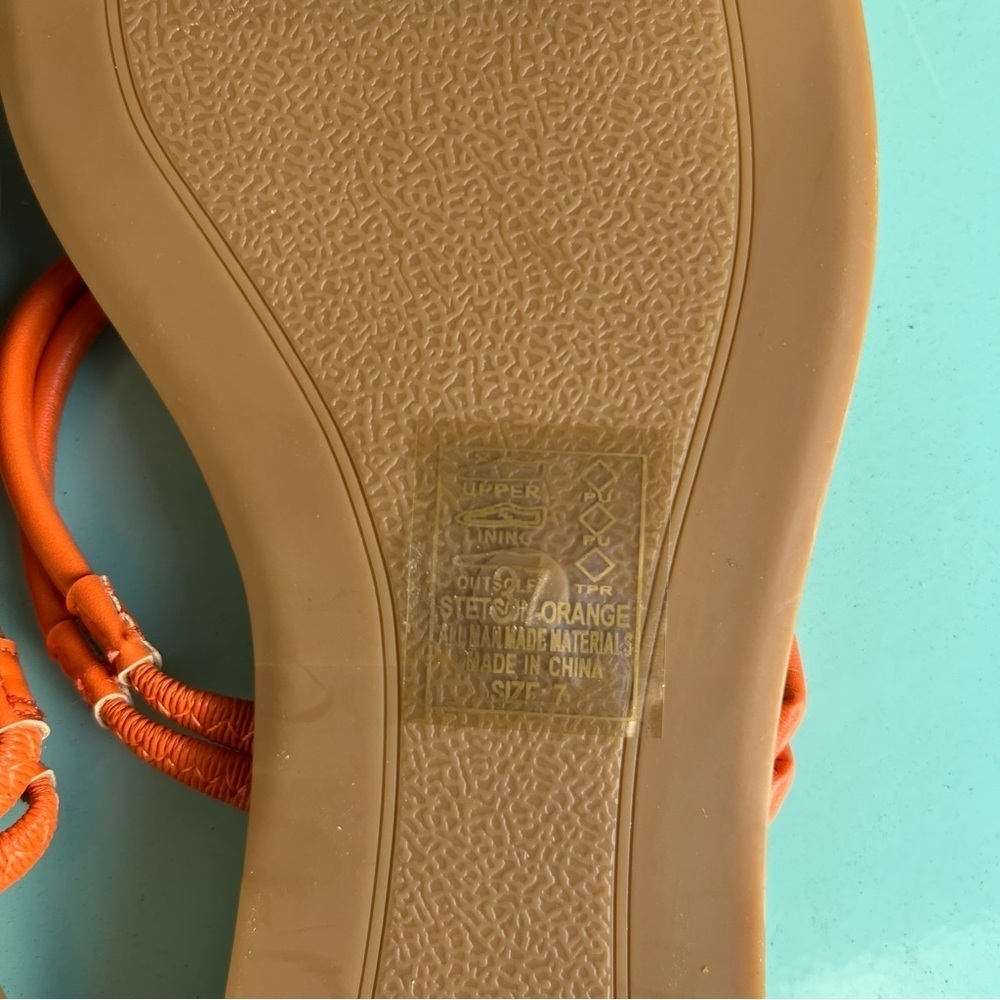 Azalea Wang Tangerine Strappy Sandals 7 - Picture 6 of 6
